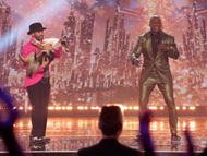 Adrian Stoica, Hurricane, and Terry Crews appear during America's Got Talent, Season 18 Episode 21/ Image Source: NBC.